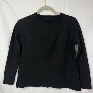 Hatch 100% Merino Wool Black Crewneck Sweater Size S Minimalist Knit